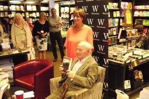 With Colin Dexter at the launch of The Road Back in Waterstones Oxford